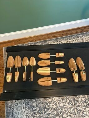 Wooden Shoe Trees Set of 5 Natural Cedar Finish XL/XXXL for shoe sizes 13-15